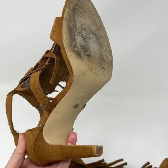 ana  a.n.a heels fringe sandals size 7 women - Picture 7 of 9